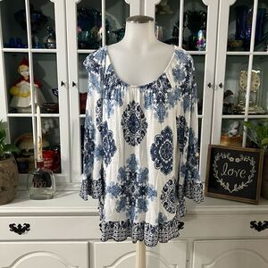 Medallion Pullover Top Size XL INC International Concepts